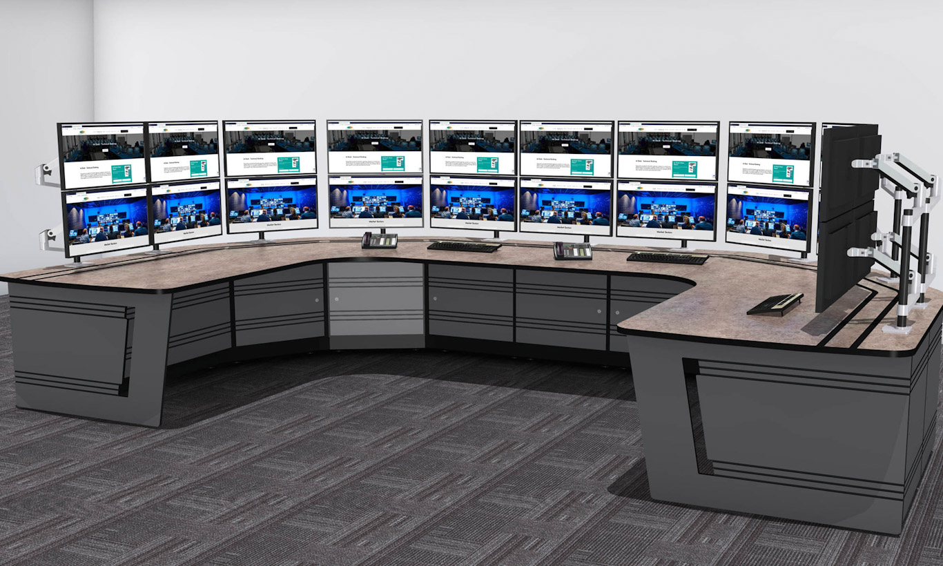 Custom consoles SteelBase control desk selected for electricity generation control suite